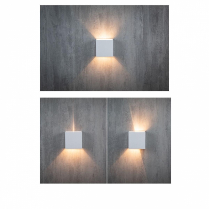 Arandela Germany Light 4 Watts 3000K Facho Ajustável Branco IP65 120x120x52mm 20463011