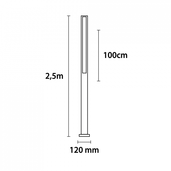 Poste Germany Garten 1L Tubular T8 1200mm Alumínio 2500mm 14425410