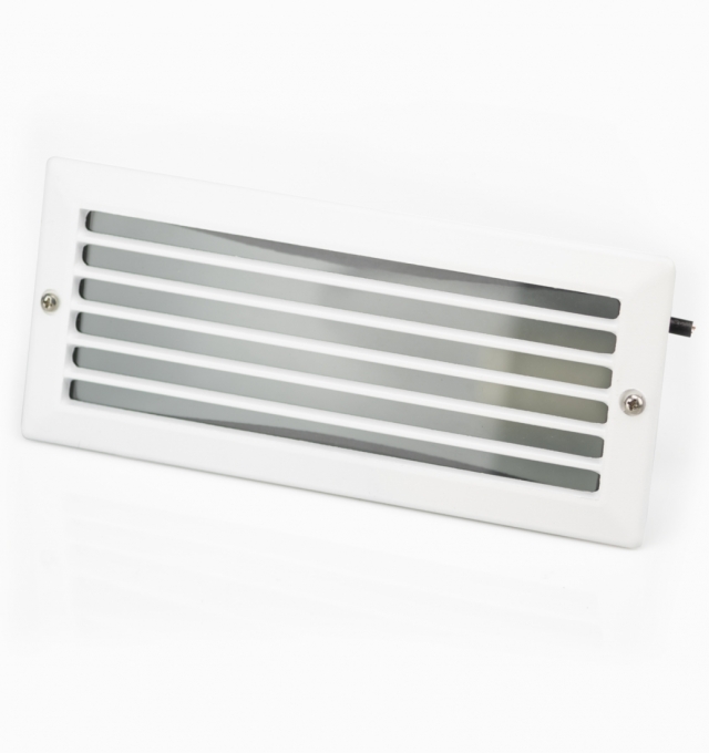 Balizador Embutido Germany Einbau Alumínio e Vidro com Grade Reta 1L E27 IP44 235x100mm 6200230