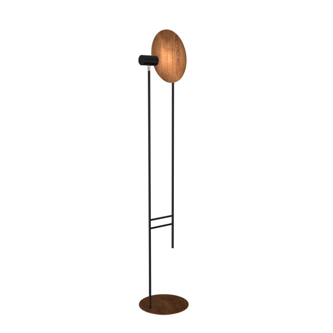 Coluna Accord Dot Madeira e Aço Carbono 1L Dicróica Ø300x1640mm 3126