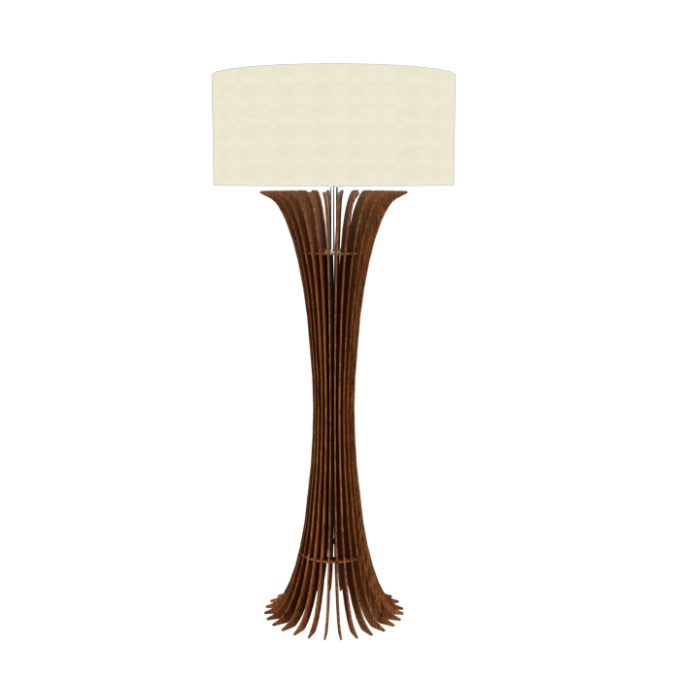 Coluna Accord Stecche Di Legno Curva Cúpula Tecido 1L E27 Ø700x1660mm 363