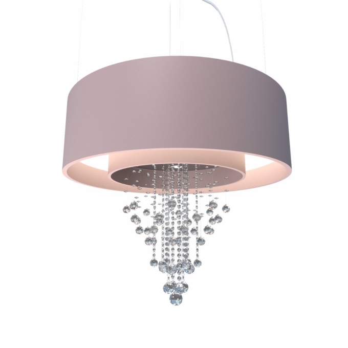 Pendente Accord Cilíndrico Duplo com Cristais 170 watts 2700K + 10L GU10 Ø1500x950mm 1155C