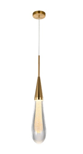 Pendente Starlux Mini Aimee Ouro e Transparente 2 watts 2700K Ø50x270mm ZR037-S