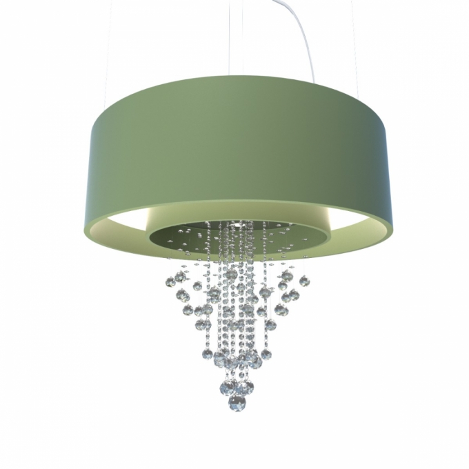 Pendente Accord Cilíndrico Duplo com Cristais 12L E27 + 8L GU10 (Inclusas) Ø1200x350mm 298C