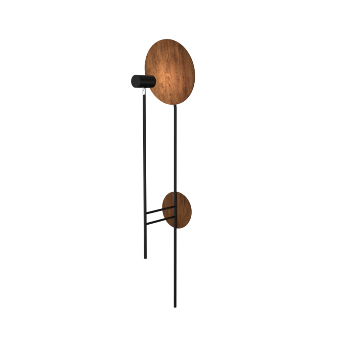 Arandela Accord Dot Madeira Natural e Aço Carbono 1L Dicróica 1250x250mm 4127