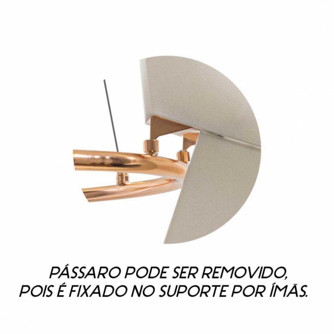 Pendente Starlux Bird Pássaro Origami Rose Gold 18 watts 2700K Ø600mm 12264-3L-RG