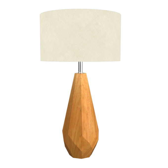 Abajur Accord Facetado Lâmina de Madeira 1L E27 Ø400x715mm 7051