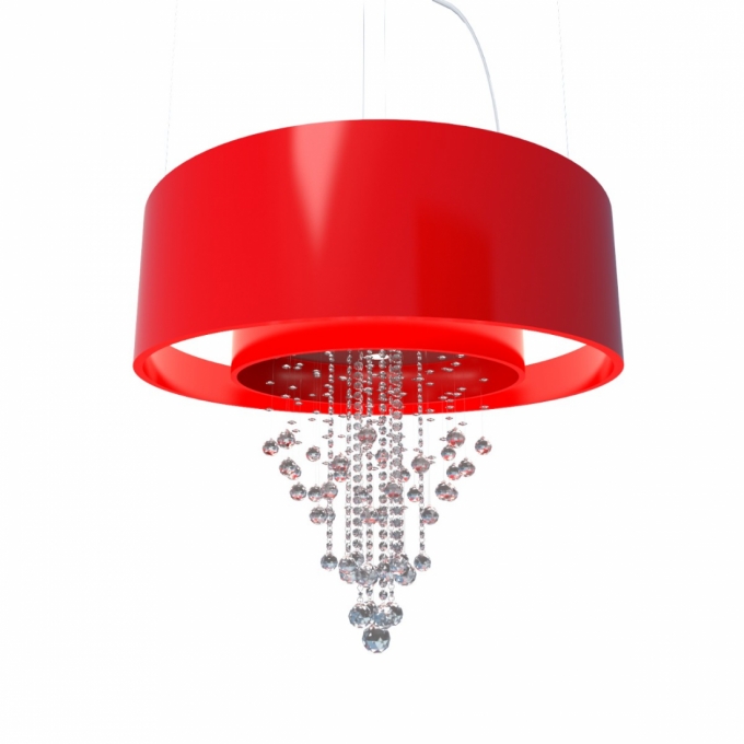 Pendente Accord Cilíndrico Duplo com Cristais 170 watts 2700K + 10L GU10 Ø1500x950mm 1155C