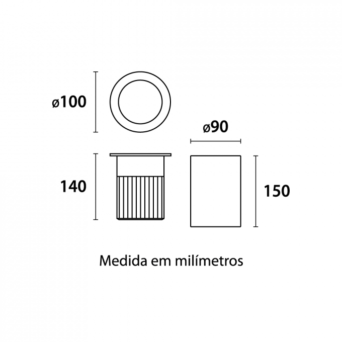 Embutido de Solo Germany Focus Inox 30 watts 3000K 12° IP67 Bivolt Ø100x140mm 12950355