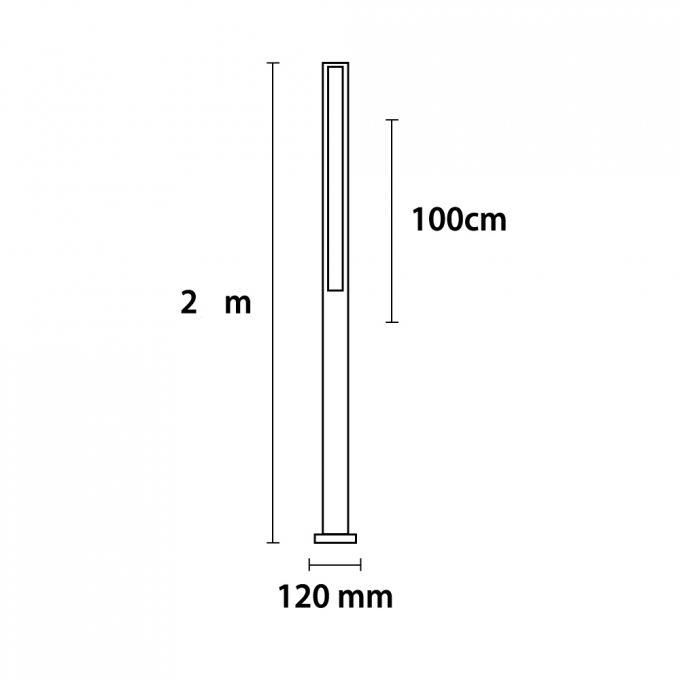 Poste Germany Garten 1L Tubular T8 1200mm Alumínio 2000mm 14420410