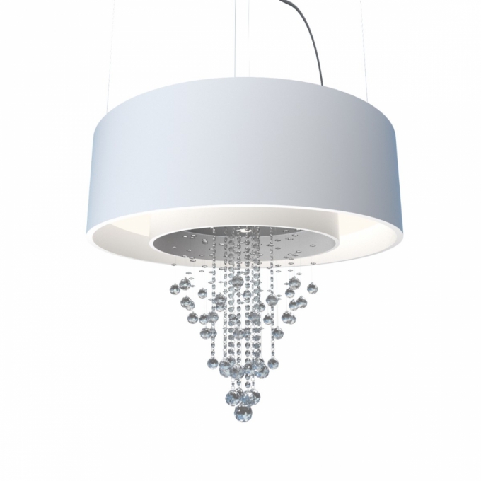 Pendente Accord Cilíndrico Duplo com Cristais 170 watts 2700K + 10L GU10 Ø1500x950mm 1155C