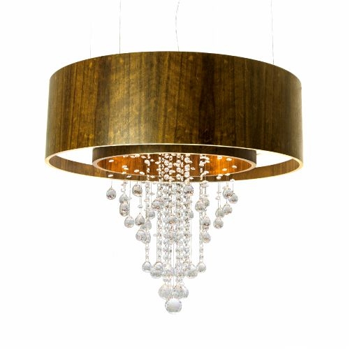 Pendente Accord Cilíndrico Duplo com Cristais 170 watts 2700K + 10L GU10 Ø1500x950mm 1155C