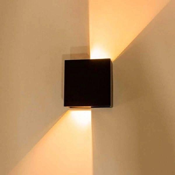 Arandela Germany Light 4 Watts 3000K Facho Ajustável Preto IP65 120x120x52mm 20463016