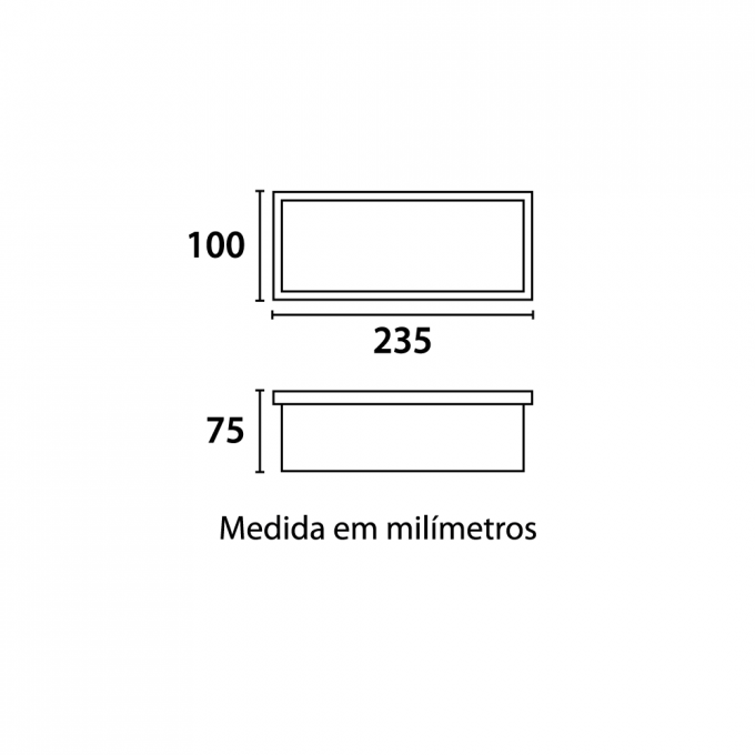 Balizador Embutido Germany Einbau Alumínio e Vidro sem Grade 1L E27 IP44 235x100mm 6100230