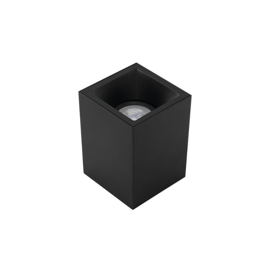 Plafon Sobrepor Stella Square Out PAR20 Preto Direcionável 120x120x161mm STH20920PTO