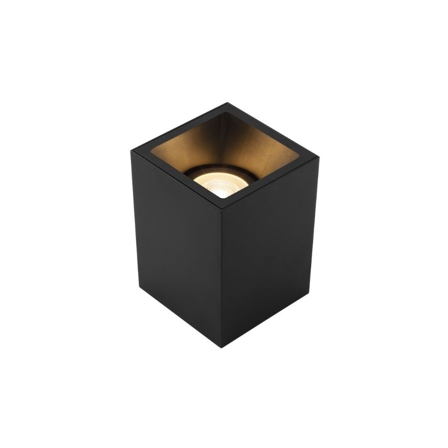 Plafon Sobrepor Stella Square Out PAR20 Preto Direcionável 120x120x161mm STH20920PTO