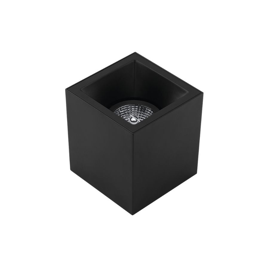 Plafon Sobrepor Stella Square Out AR70 Preto Direcionável 120x120x131mm STH20930PTO