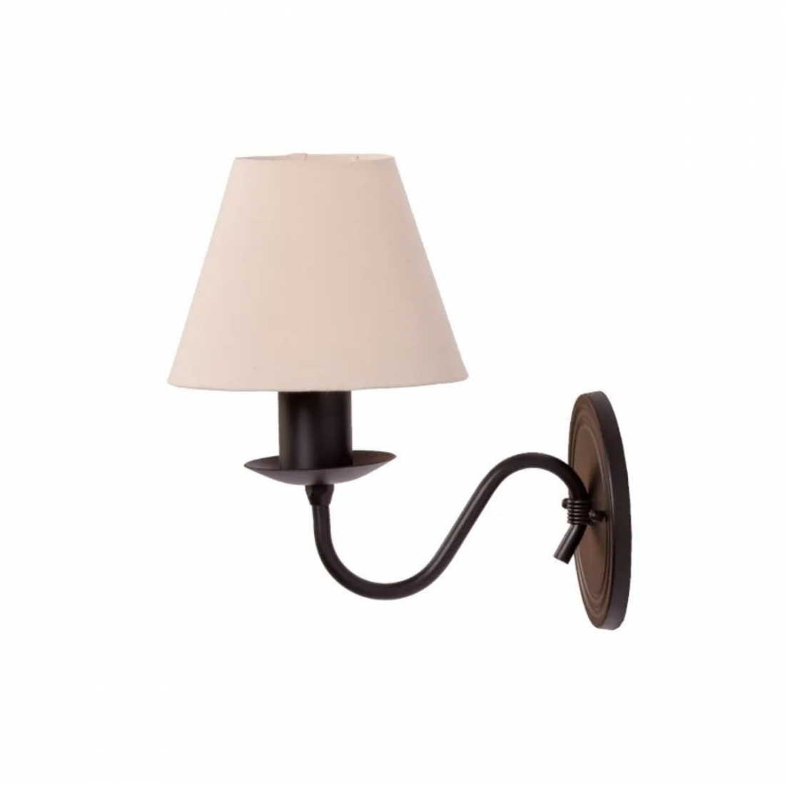 Arandela Foco Metallo Belga Cúpula Tecido 1L E27 260x160x240mm AR102/1