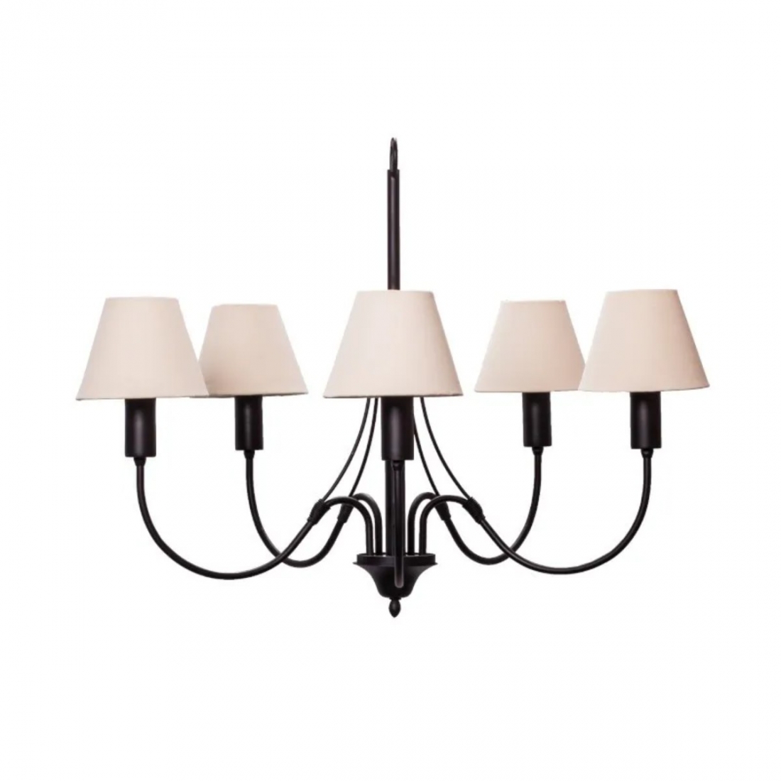 Lustre Foco Metallo Torre Cúpulas Tecido 5L E27 Ø800x600mm LU 408