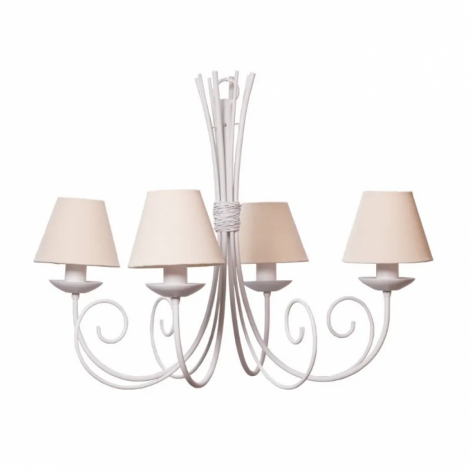 Lustre Foco Metallo Neo Cúpulas Tecido 4L E27 Ø760x570mm LU 406/4