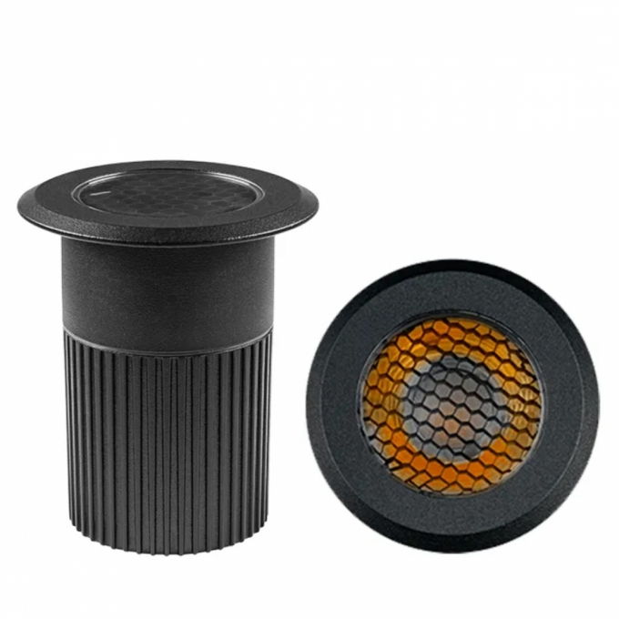 Embutido de Solo Stella Focco Grid 10 Watts 3000K IP67 12° Bivolt Grade Antiofuscante Preto STH8717/30