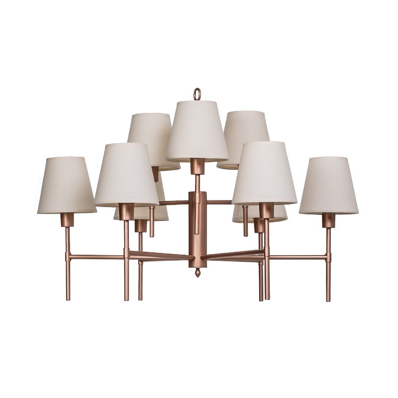 Lustre Foco Metallo Amalfi Cúpulas Tecido 15L E27 Ø1150x820mm LU 419/15