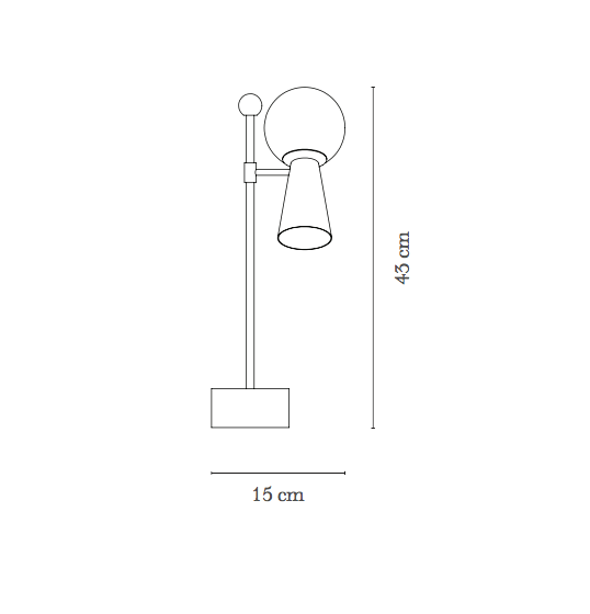Abajur Golden Art Pivô 1L G9 e 1L Dicróica Globo Ø100mm M9900PI