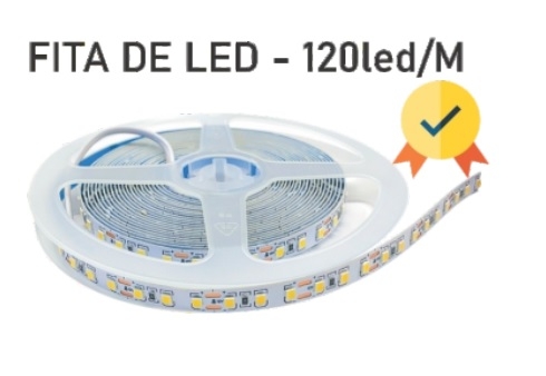 Fita de LED Alpertone 120leds 9,6w/mt 12V 4000K IP20 (Rolo 5 metros) 0236