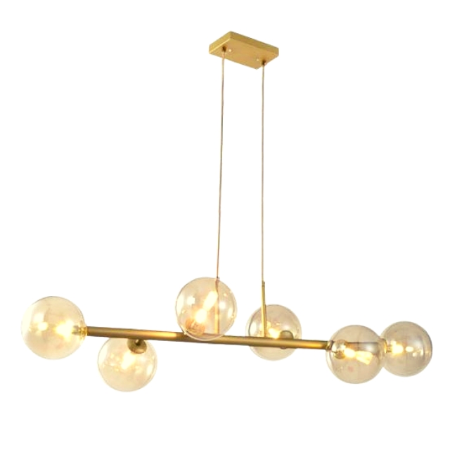 Pendente Starlux Grape Ouro e Vidro Âmbar 6L G9 1100x300mm ZR085-AGD