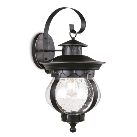 Arandela Lighting Store Alumínio Fundido e Vidro Pontilhado 1L E27 200x410mm LO-1419