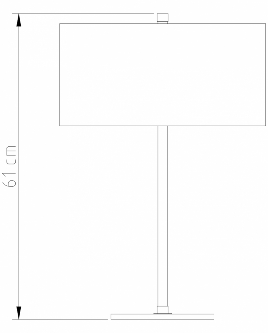 Abajur Golden Art Marriot Haste Reta 2L E27 720mm Cúpula Ø400x200mm M717PI