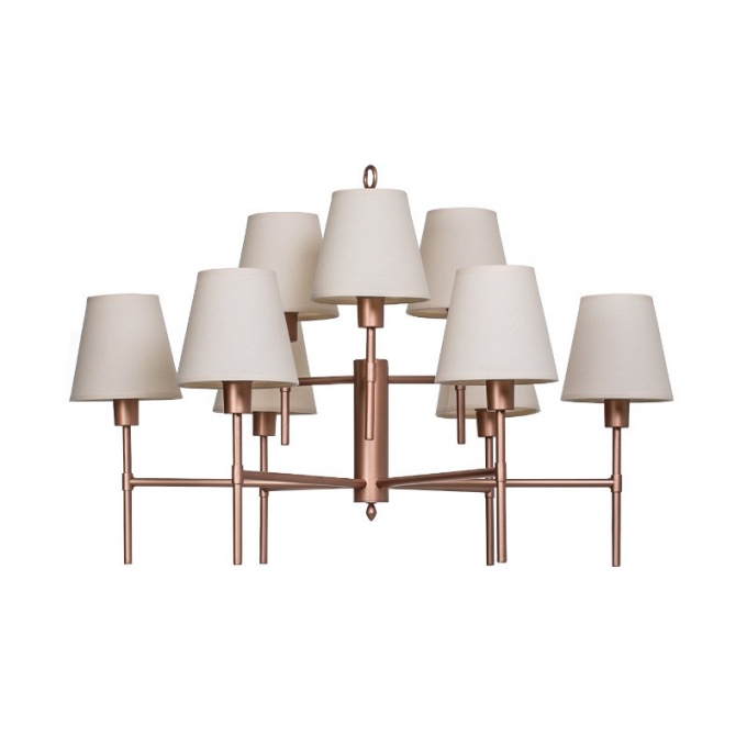 Lustre Foco Metallo Amalfi Cúpulas Tecido 15L E27 Ø1150x820mm LU 419/15