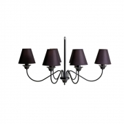 Lustre Foco Metallo Horizontal Cúpulas Tecido 6L E27 970x700x600mm LU 405/6