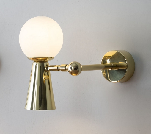 Arandela Golden Art Pivô 1L G9 e 1L Dicróica Globo Ø100mm P9900PI