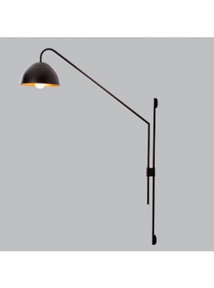 Coluna de Parede Foco Metallo Andria Articulada com Plug Externo Cúpula Metal 1L E27 Ø215x1122x695mm CO 310