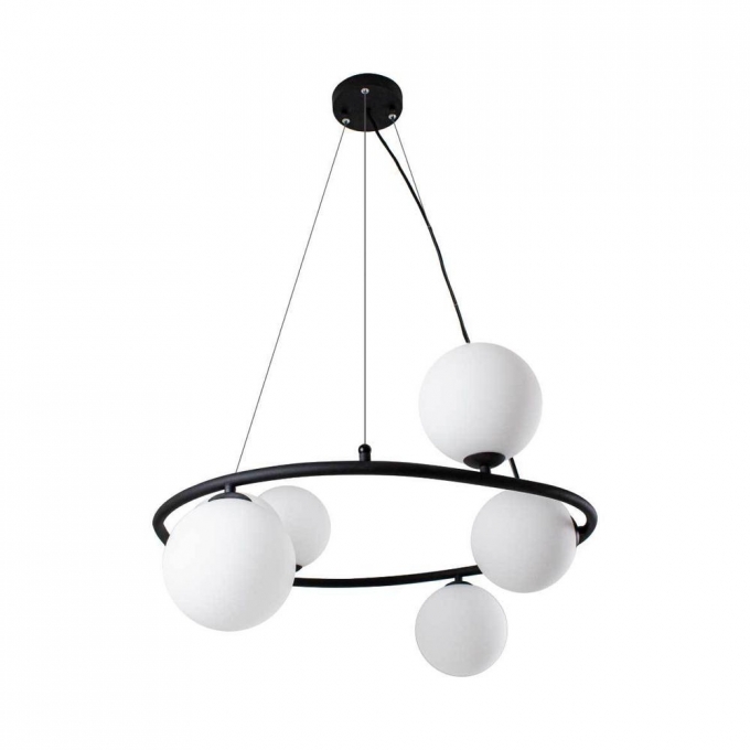 Pendente Starlux Grape Preto e Branco Fosco 6L G9 Ø750mm ZR083-BK