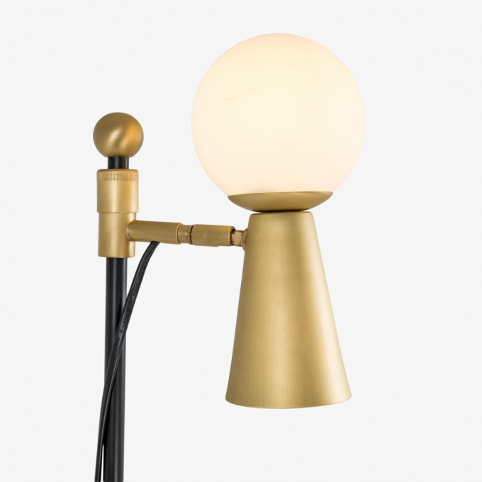 Abajur Golden Art Pivô 1L G9 e 1L Dicróica Globo Ø100mm M9900PI