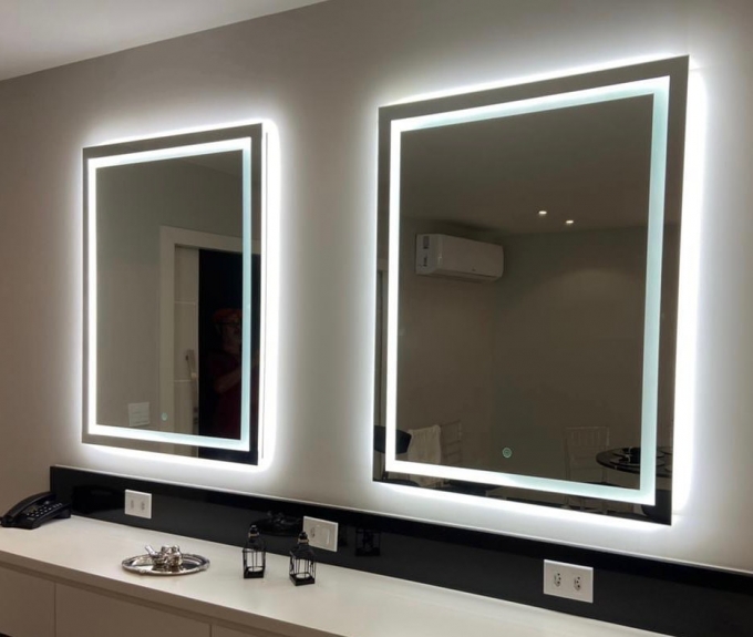 Espelho DNA Lustres Retangular Touch Narcissus 82 watts 4000K com Desembaçador 800x600mm