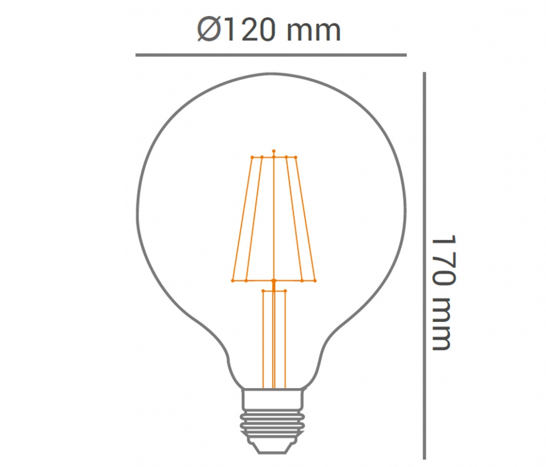 Lâmpada Opus G125 Filamento LED Vintage 4 watts 2200K Ø120x170mm OPS 33358