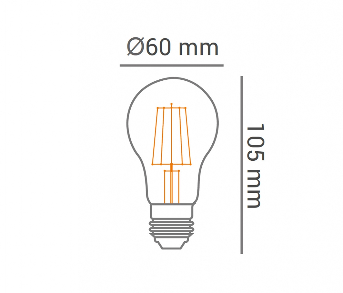Lâmpada Opus A60 Filamento 4 watts 2400K Ø60x105mm OPS 31828