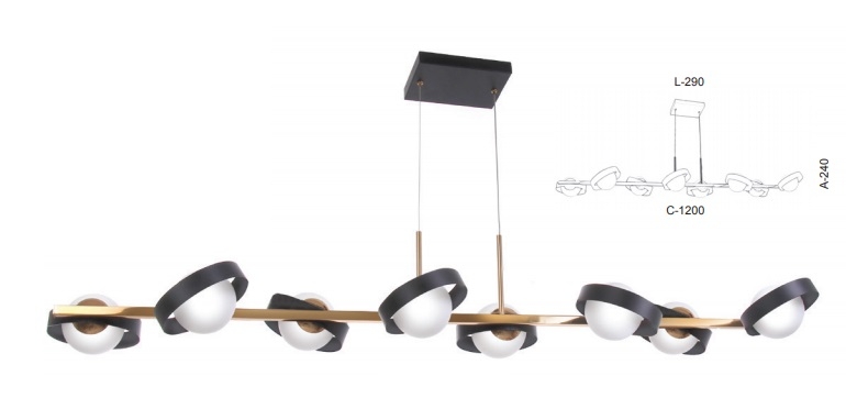 Pendente Old Artisan Jabuticaba com Aros 8L G9 1200mm PD-5517 