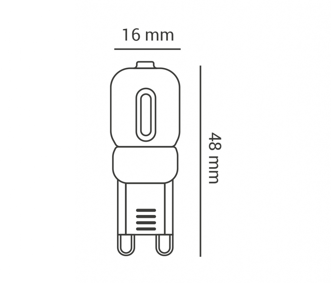 Lâmpada Halopin G9 Opus 2 watts 3000K 220V 16x50mm OPS 34539