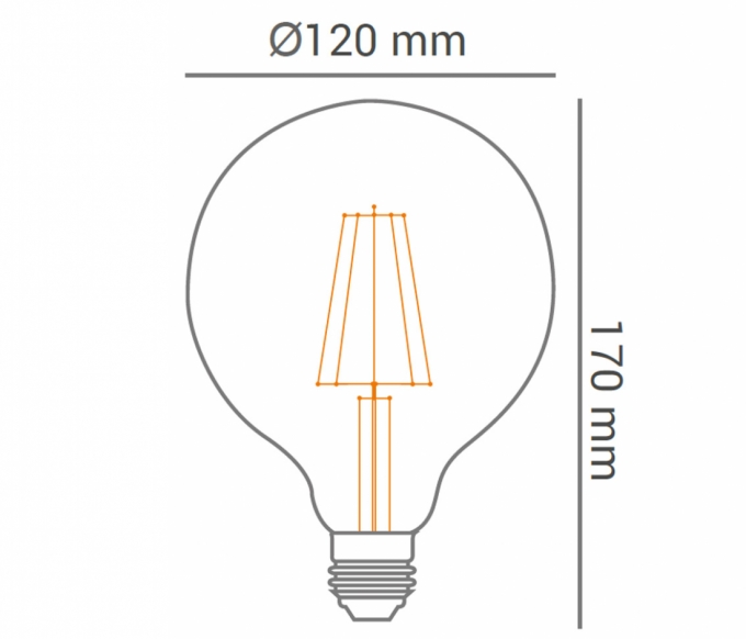 Lâmpada Opus G125 Filamento LED Vintage 4 watts 2200K Ø120x170mm OPS 33358
