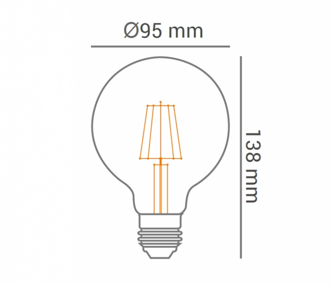 Lâmpada Opus G95 Filamento LED Vintage 4 watts 2200K Ø95x138mm OPS 33341