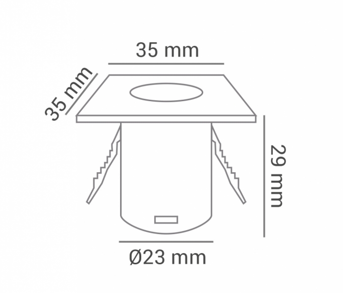 Mini Spot Opus LED (Kit 02 unidades) 1,2 watts 3000K Preto 35x35x28mm OPS 34409