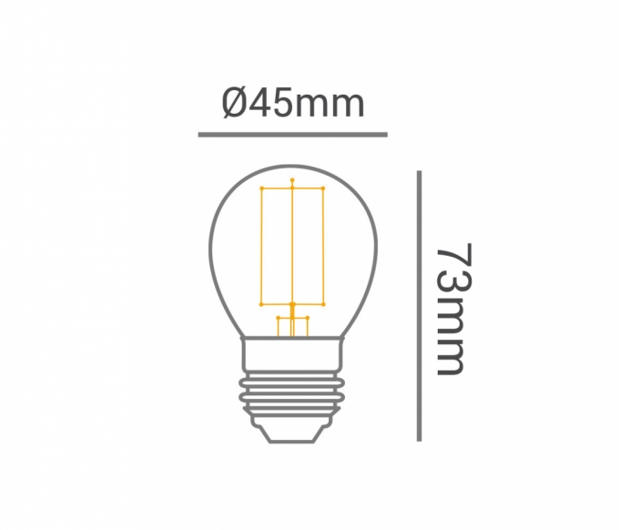 Lâmpada Opus Bolinha G45 Filamento 2 watts 2400K Ø45x73mm OPS 34843