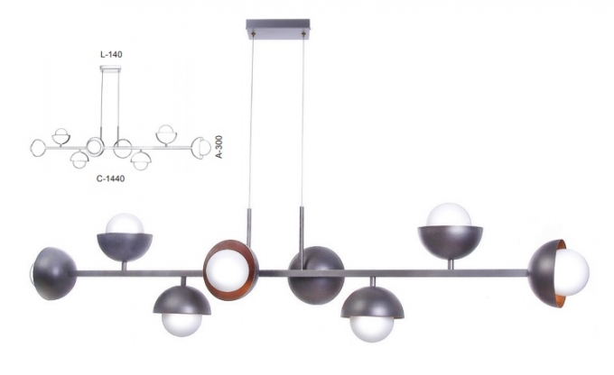 Pendente Old Artisan Jabuticaba 8L G9 1440mm PD-5521 