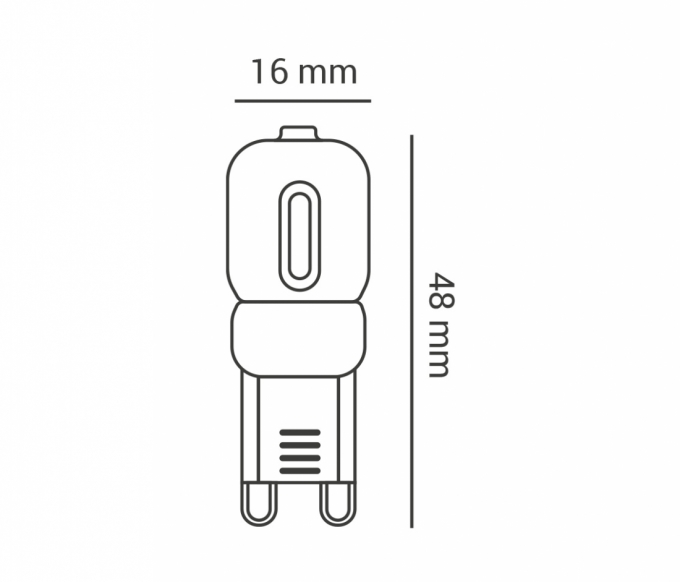 Lâmpada Halopin G9 Opus 2 watts 3000K 220V 16x50mm OPS 34539