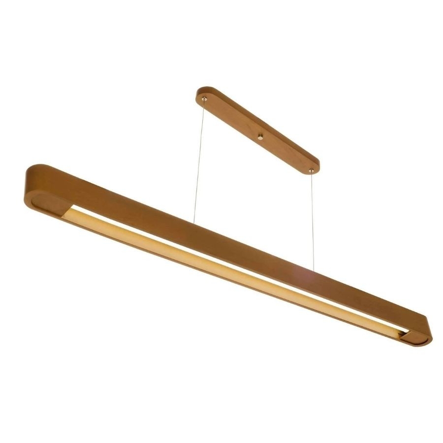 Pendente Madelustre Rettangolare Grande Madeira 1L Tubular T8 1300mm 2983