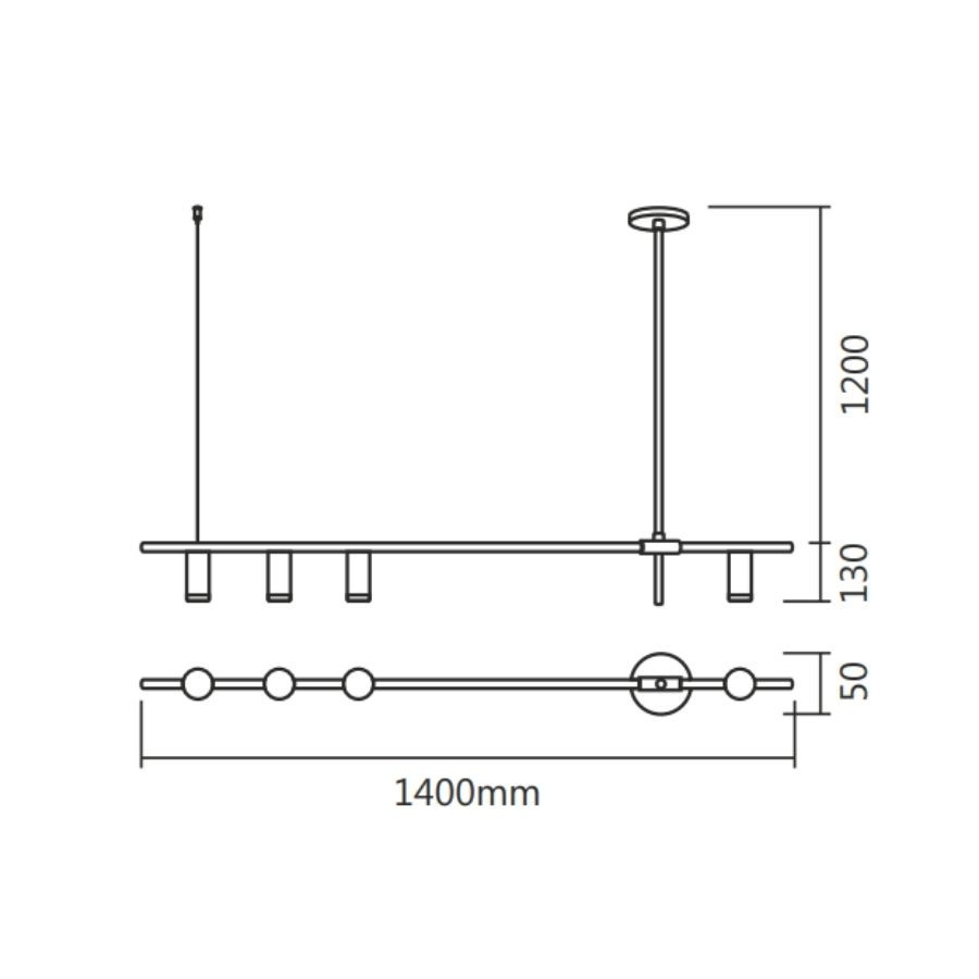 Pendente Spotline Honda Haste Fixa 4L MR11 1400X130mm 807/4 